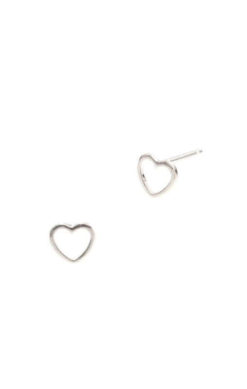 Tai Simple Open Heart Stud Earring Silver