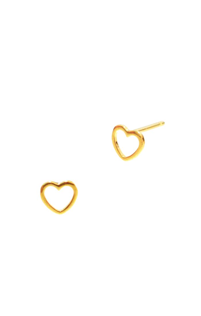 Tai Simple Open Heart Stud Earring Gold