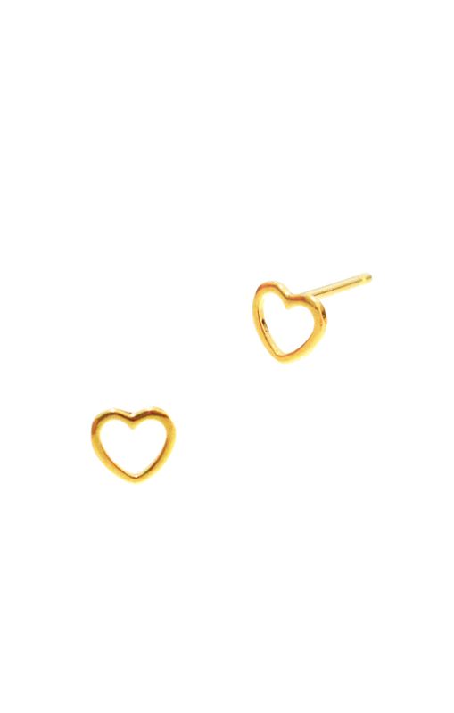 Tai Simple Open Heart Stud Earring Gold