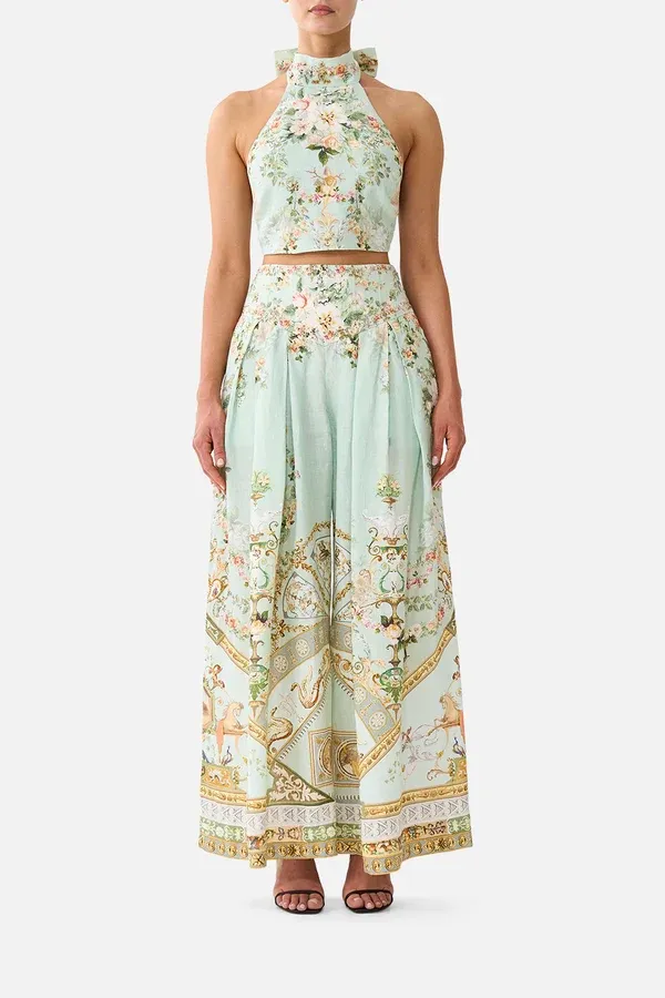 CAMILLA CORSET WAIST WIDE LEG PANT WILDFLOWER WUNDERLAND