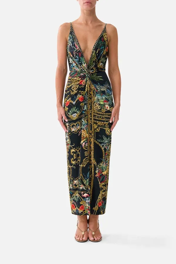 CAMILLA STRAPPY DRESS WITH TWIST FRONT PALACE ZOOLOGY