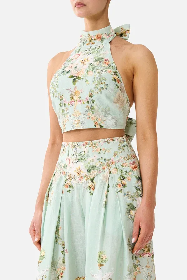 CAMILLA REVERSIBLE HALTER TIE BACK TOP WILDFLOWER WUNDERLAND