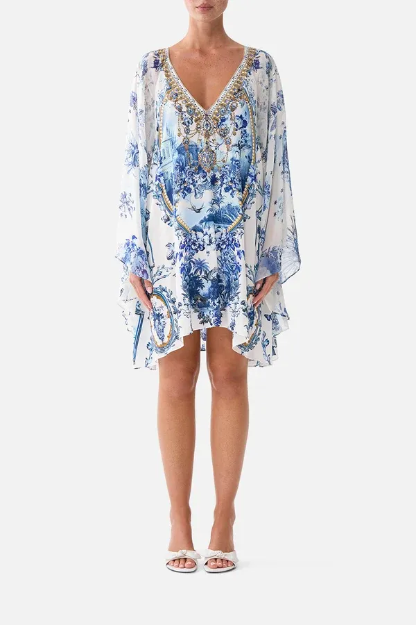CAMILLA RAGLAN SLEEVE FLARED KAFTAN THE PORCELAIN PARLOUR