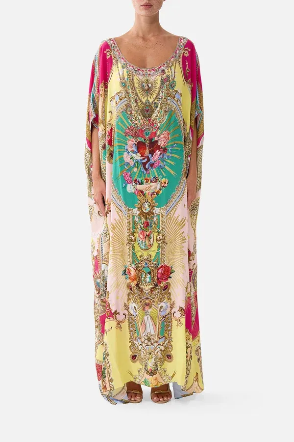 CAMILLA ROUND NECK KAFTAN PAINTED PRAYERS