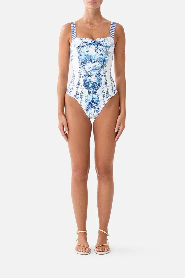 CAMILLA SQUARE NECK WIDE STRAP ONE PIECE THE PORCELAIN PARLOUR