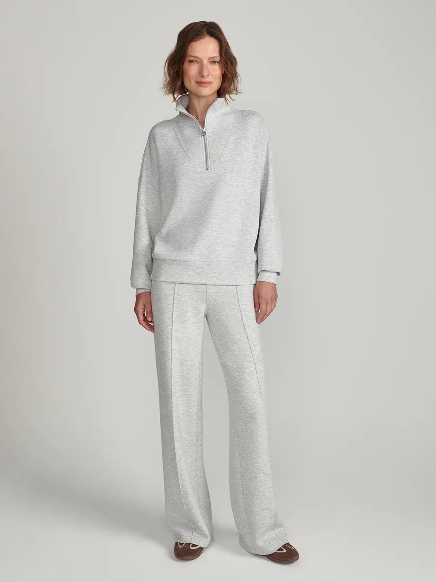 Varley The Wide Leg Pant 30 Light Grey Marl