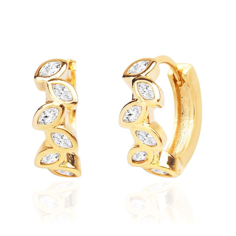 TAI Small Multi Marquise Shaped CZ Huggie Earrings