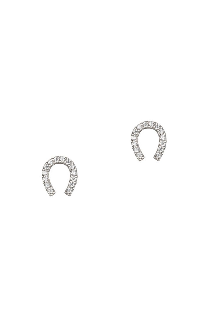 TAI silver CZ MINI horseshoe Stud Earrings