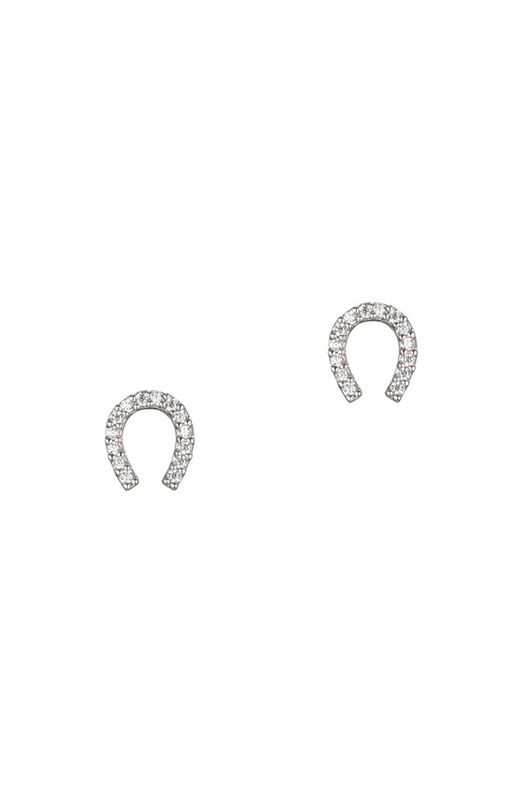 TAI silver CZ MINI horseshoe Stud Earrings