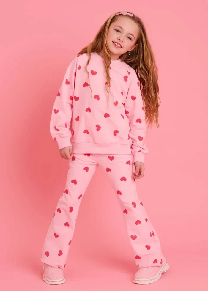 Lola &amp; the Boys Pink-Sparkle-Sweetheart-Lounge-Set