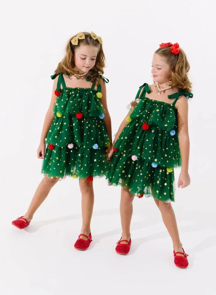 Lola &amp; the Boys Christmas-Starry-Tulle-Dress