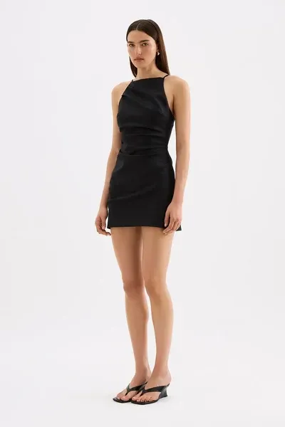 Nude Lucy Talitha Linen Mini Dress Black