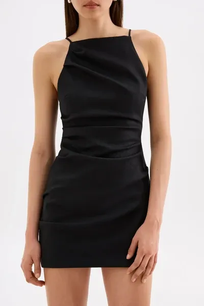 Nude Lucy Talitha Linen Mini Dress Black