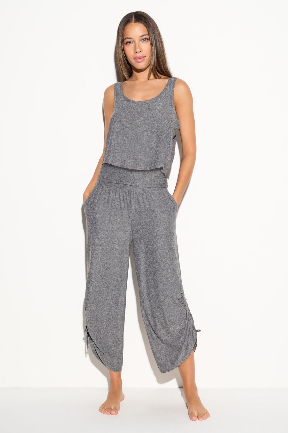 Spiritual Gangster reasha studio pant charcoal heather grey
