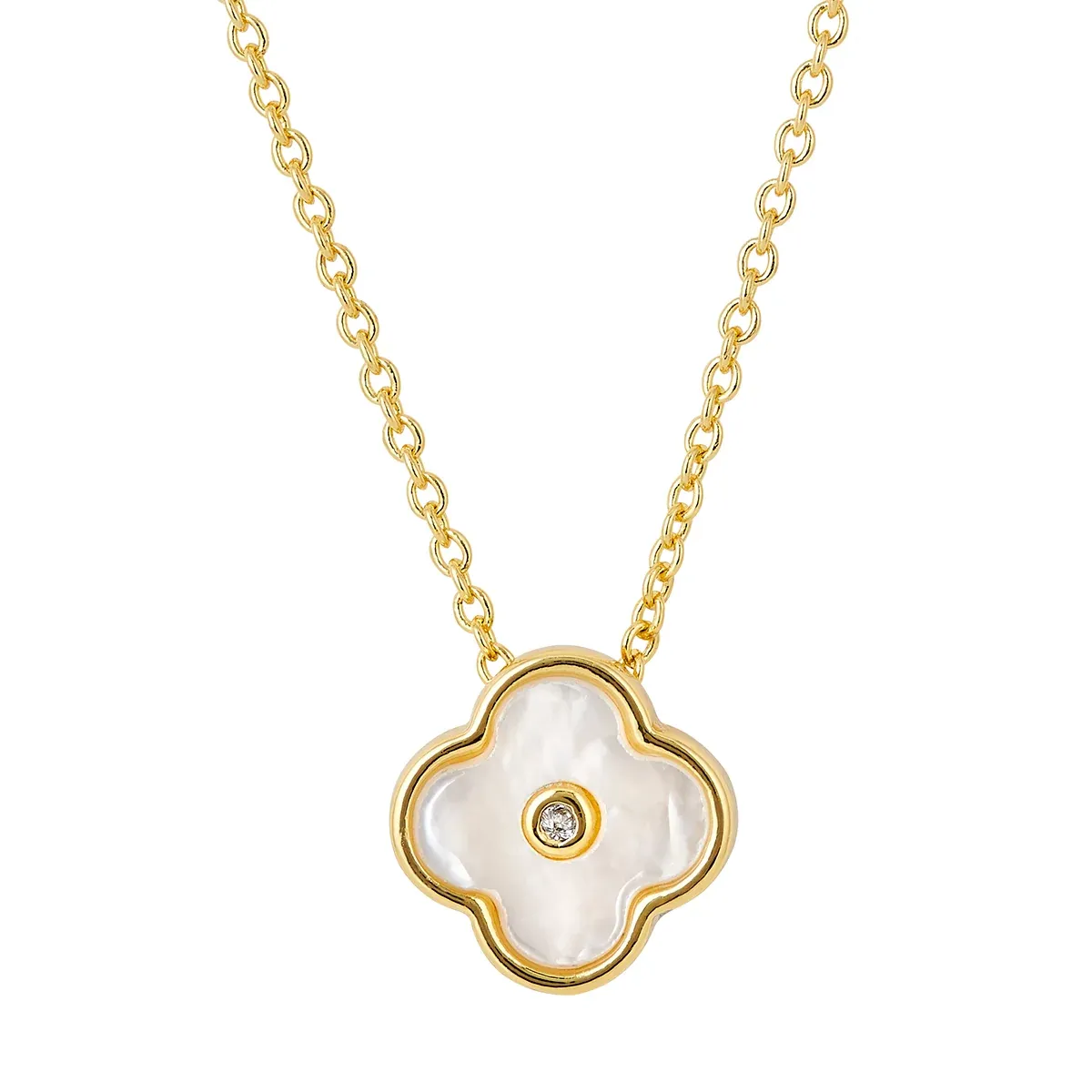 ASHA PETITE ANGELINA NECKLACE- MOP- 14K