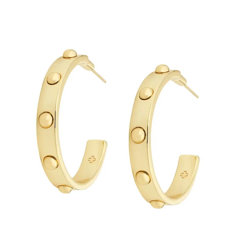 ASHA ESME PUFFY HEART HOOP GOLD
