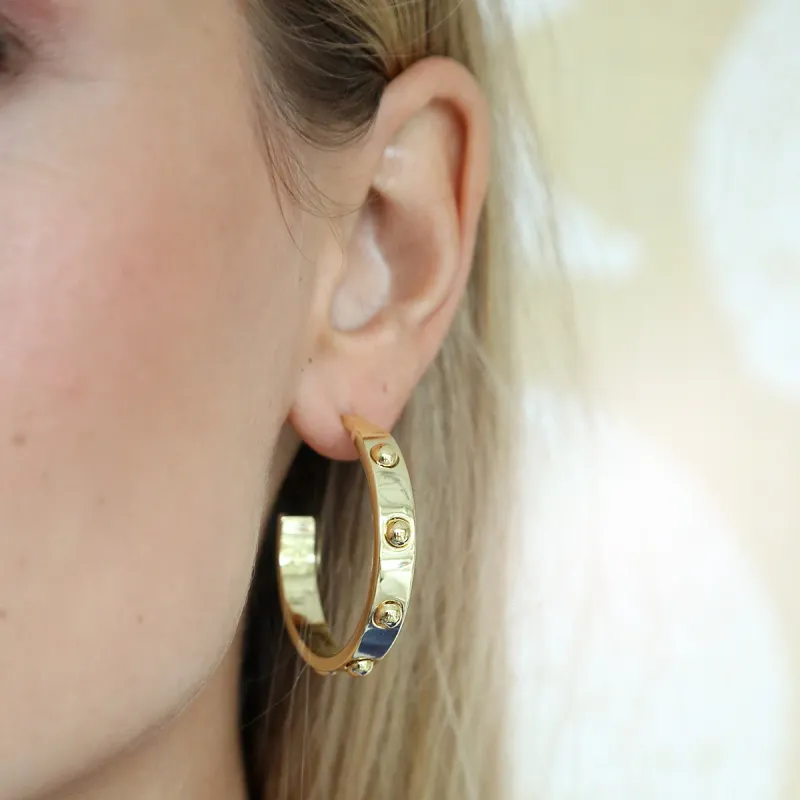 ASHA STELLA HOOP- GOLD- 14K