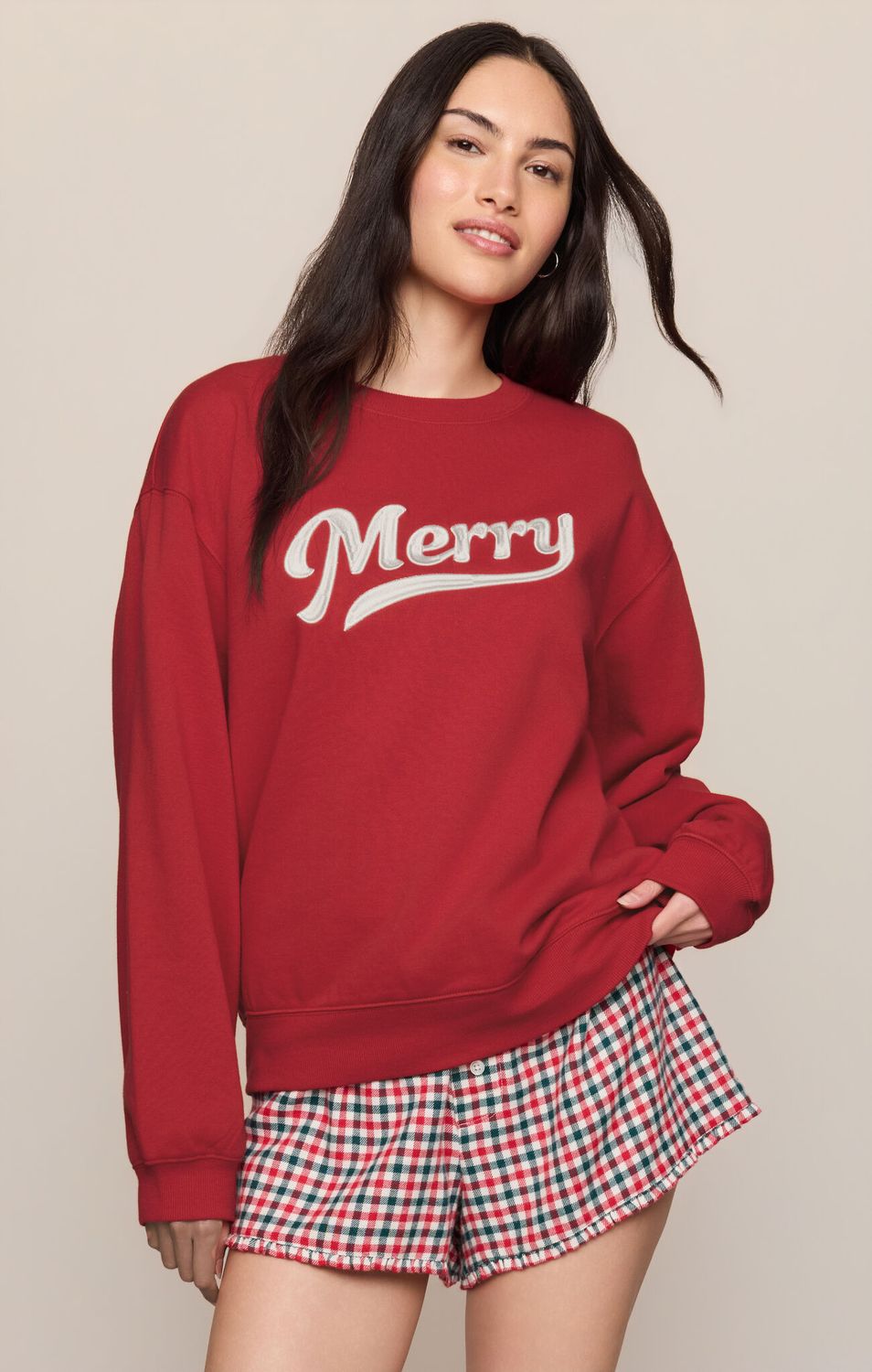 Z Supply Holiday Sweatshirt Ruby Red