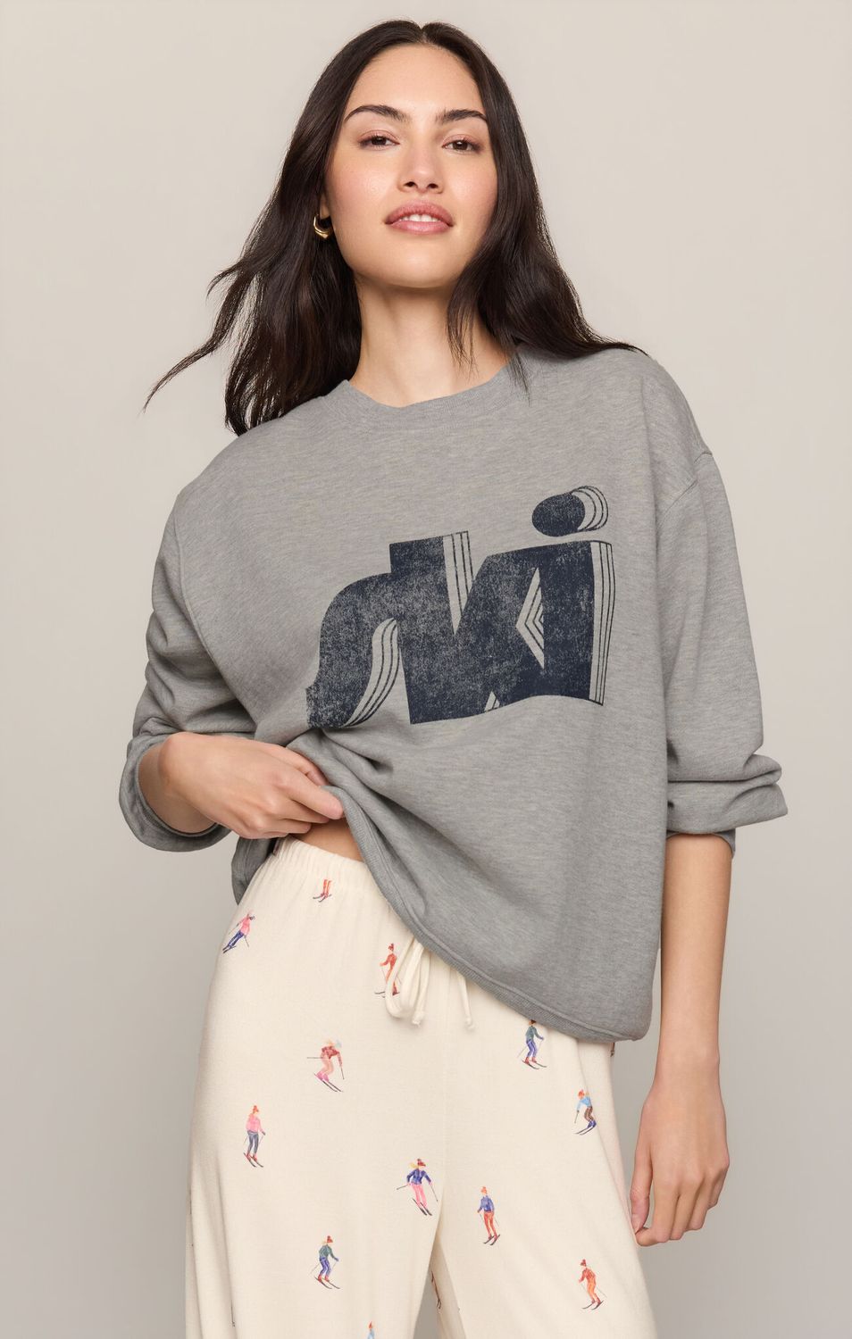 Z Supply Ski Sweatshirt Classic Heather Grey