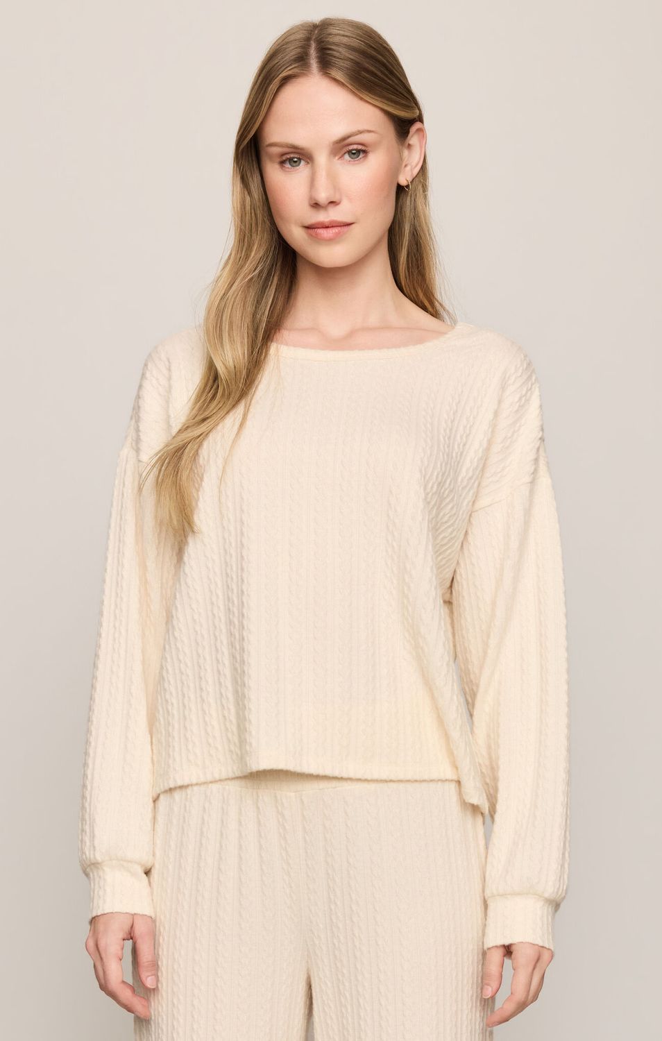 Z Supply Daydreamer Cable LS Top Vanilla Ice
