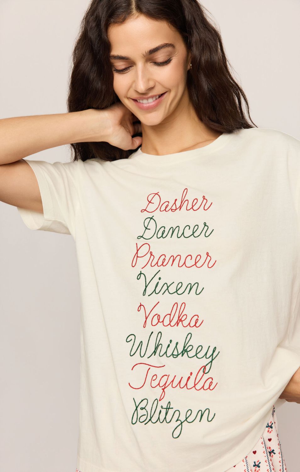 Z Supply Reindeer Boyfriend Tee Sea Salt