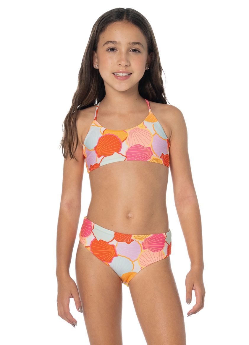 MAAJI RAINBOW SHELLS NALANI GIRLS SWIMWEAR NATURAL