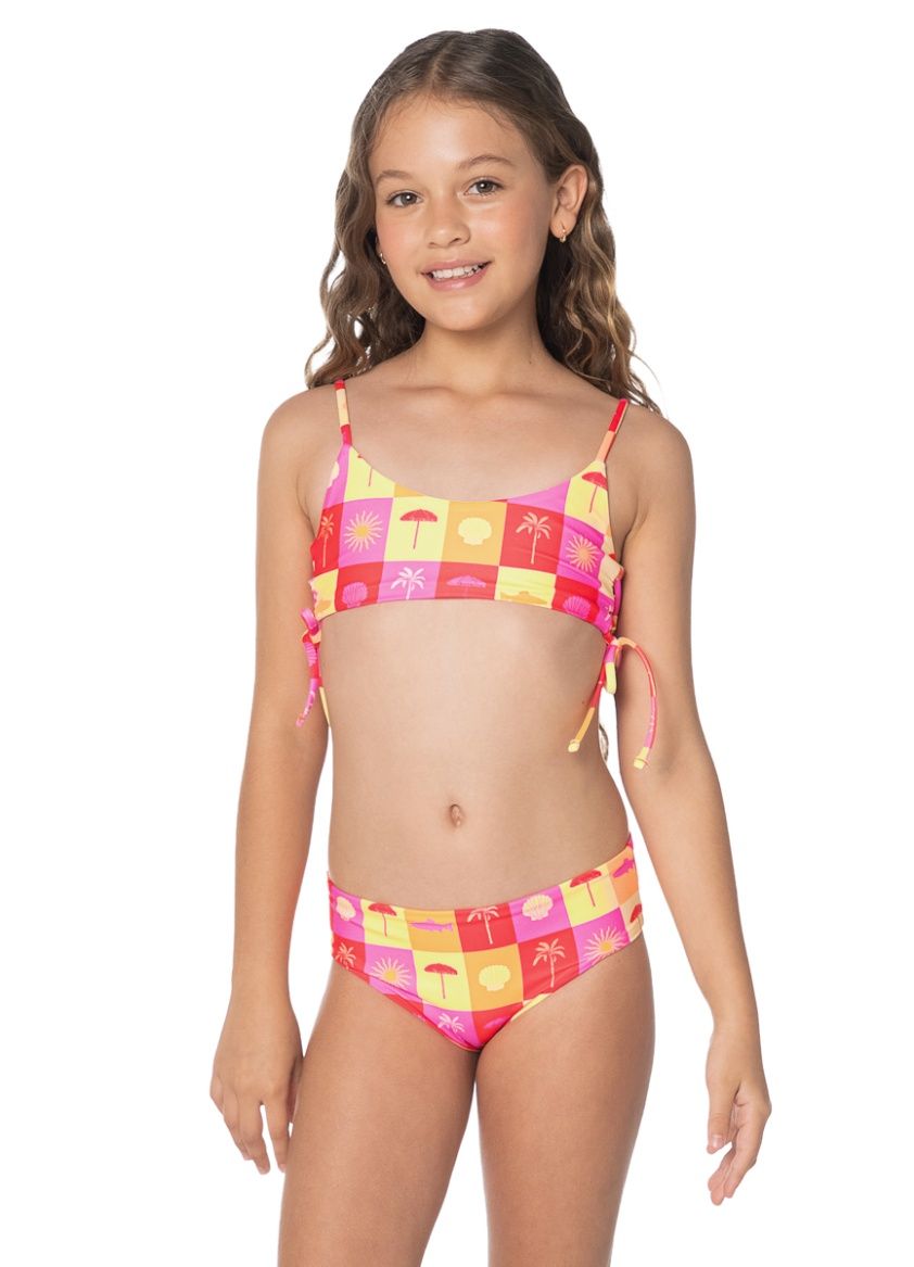 MAAJI COASTAL DRIFT SEYCHE GIRLS SWIMWEAR YELLOW