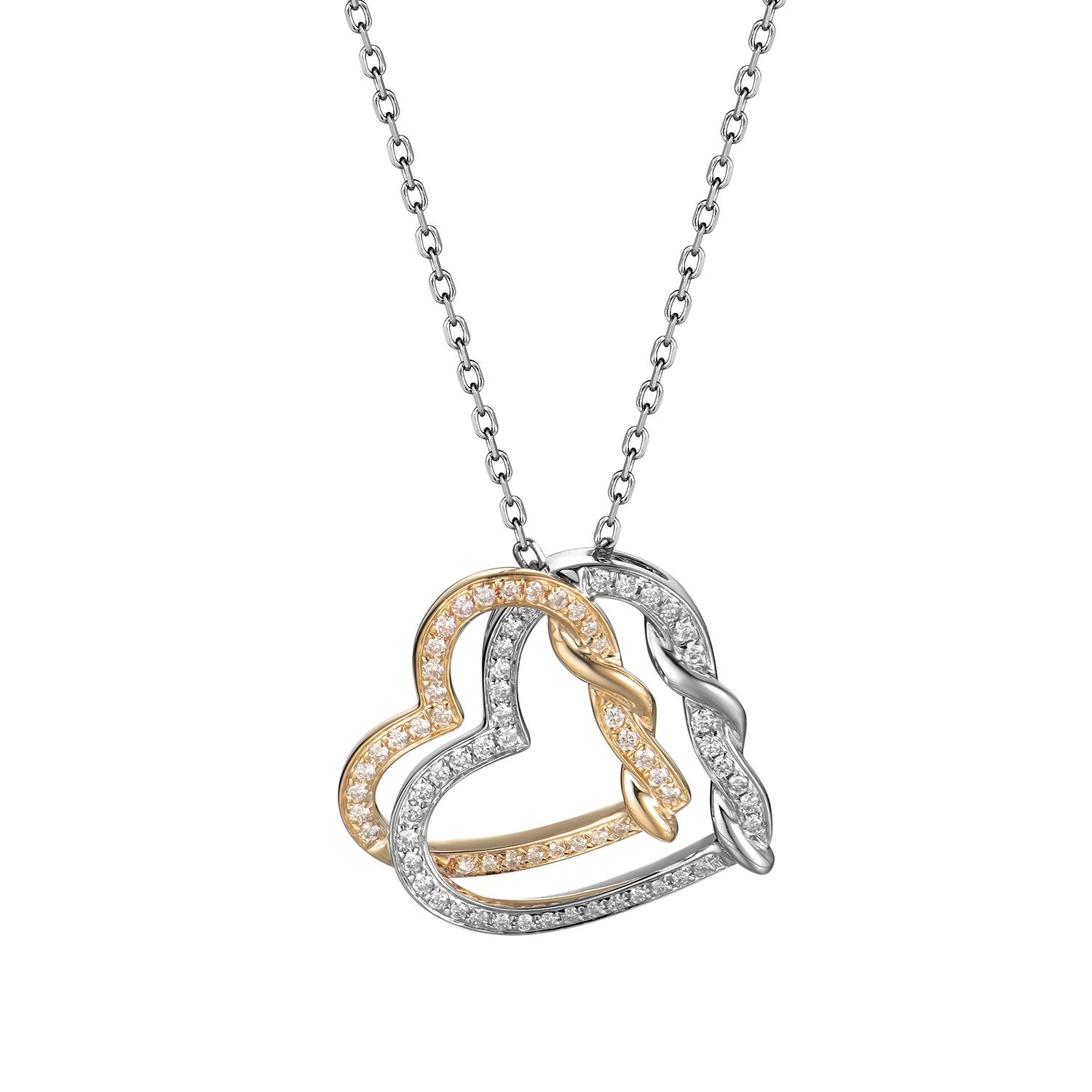 MZ7780 14K Yellow Gold 14K White Gold Pendant Natural Diamond