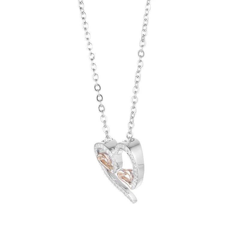 14K Rose Gold 14K White Gold Pendant MZ61064 Natural Diamond