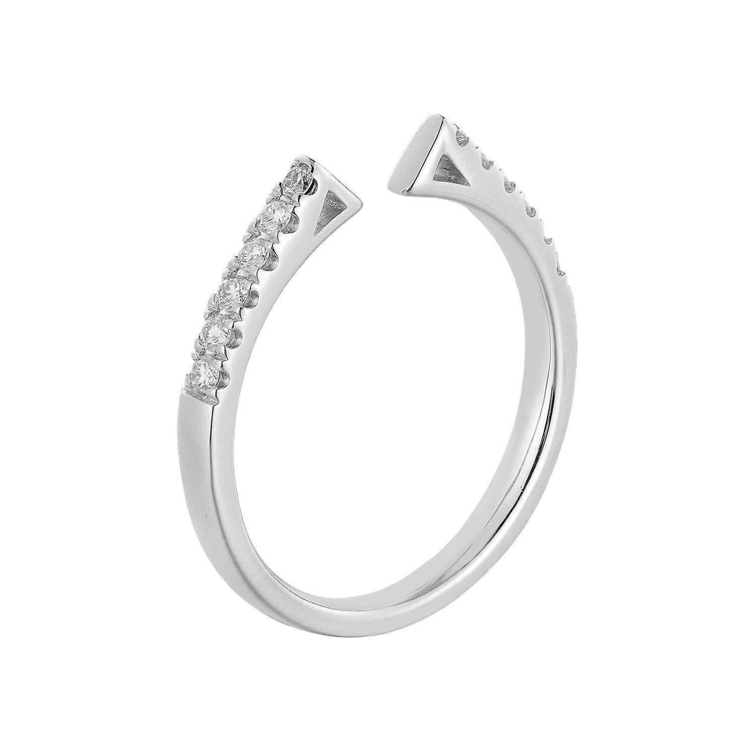 14K White/ Yellow Gold Natural Diamond  Open Wedding Band MZ2027-Match, Colour: 14K White