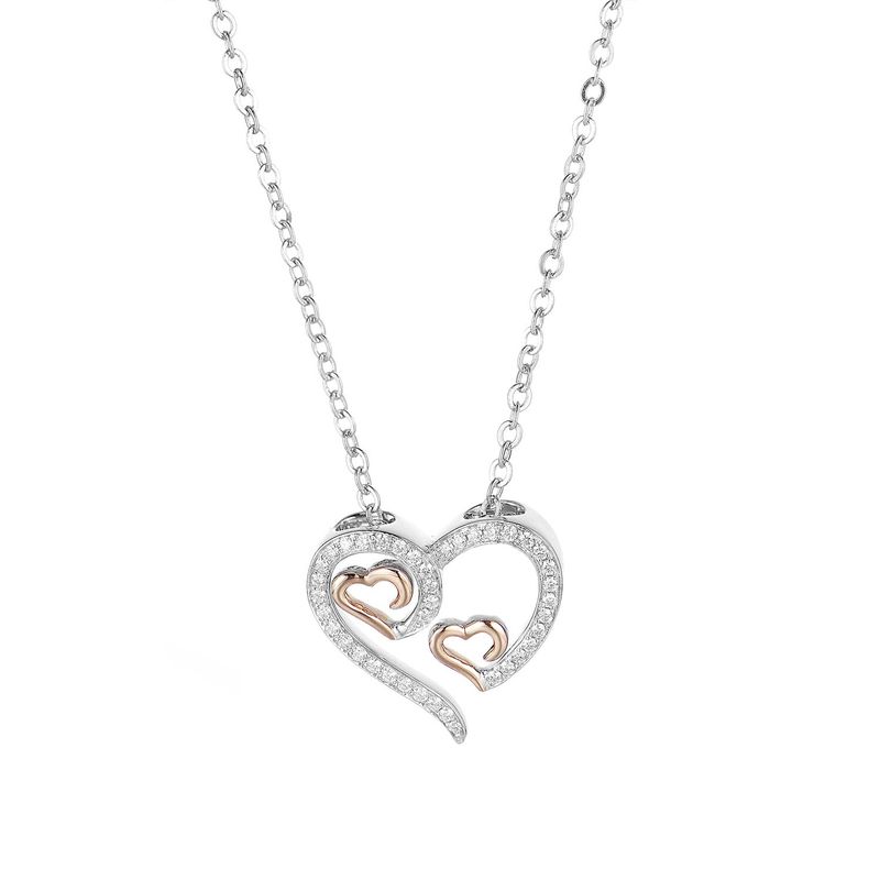 14K Rose Gold 14K White Gold Pendant MZ61064 Natural Diamond