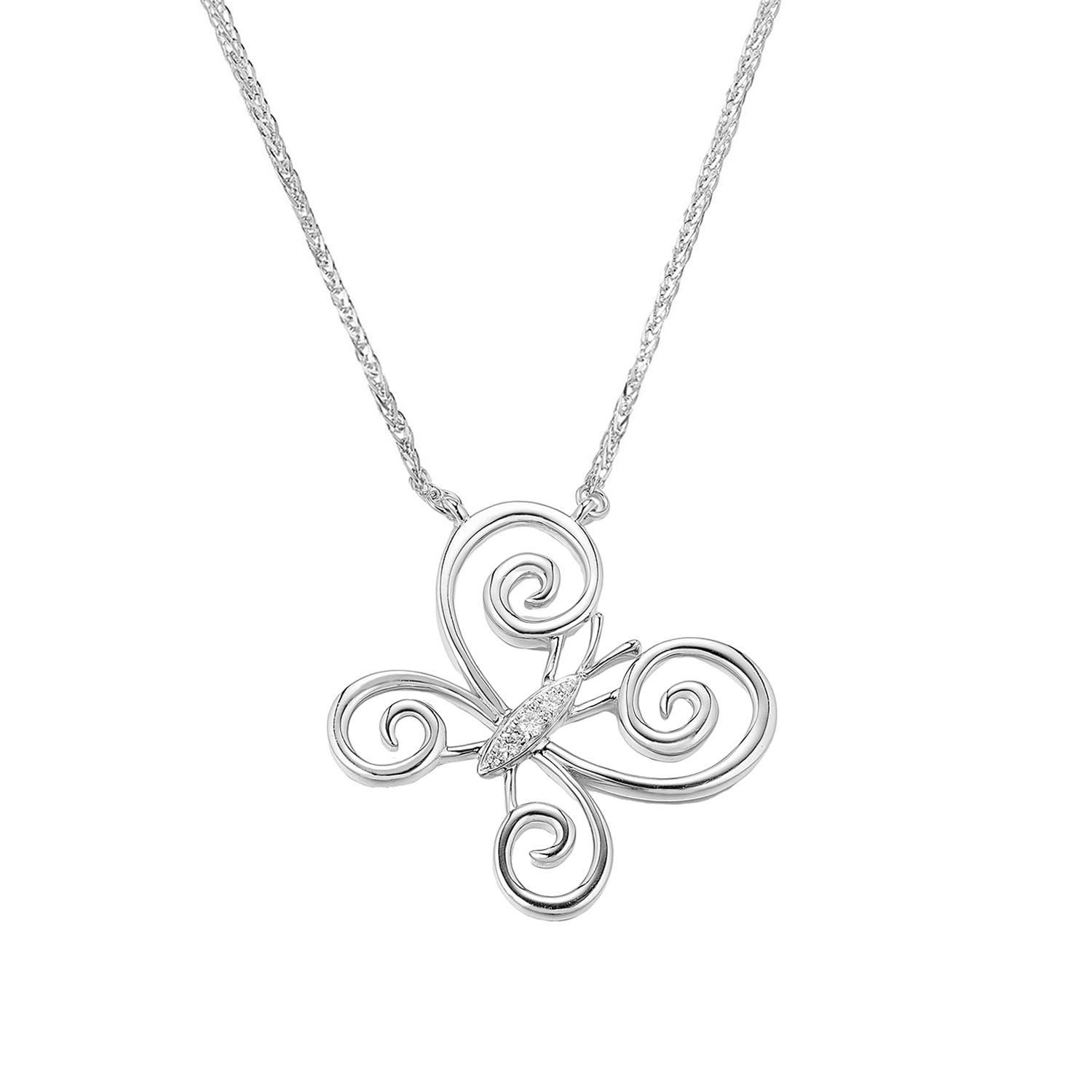14K White/Yellow Gold Natural Diamond  Pendant Necklace MZ71852, Colour: White