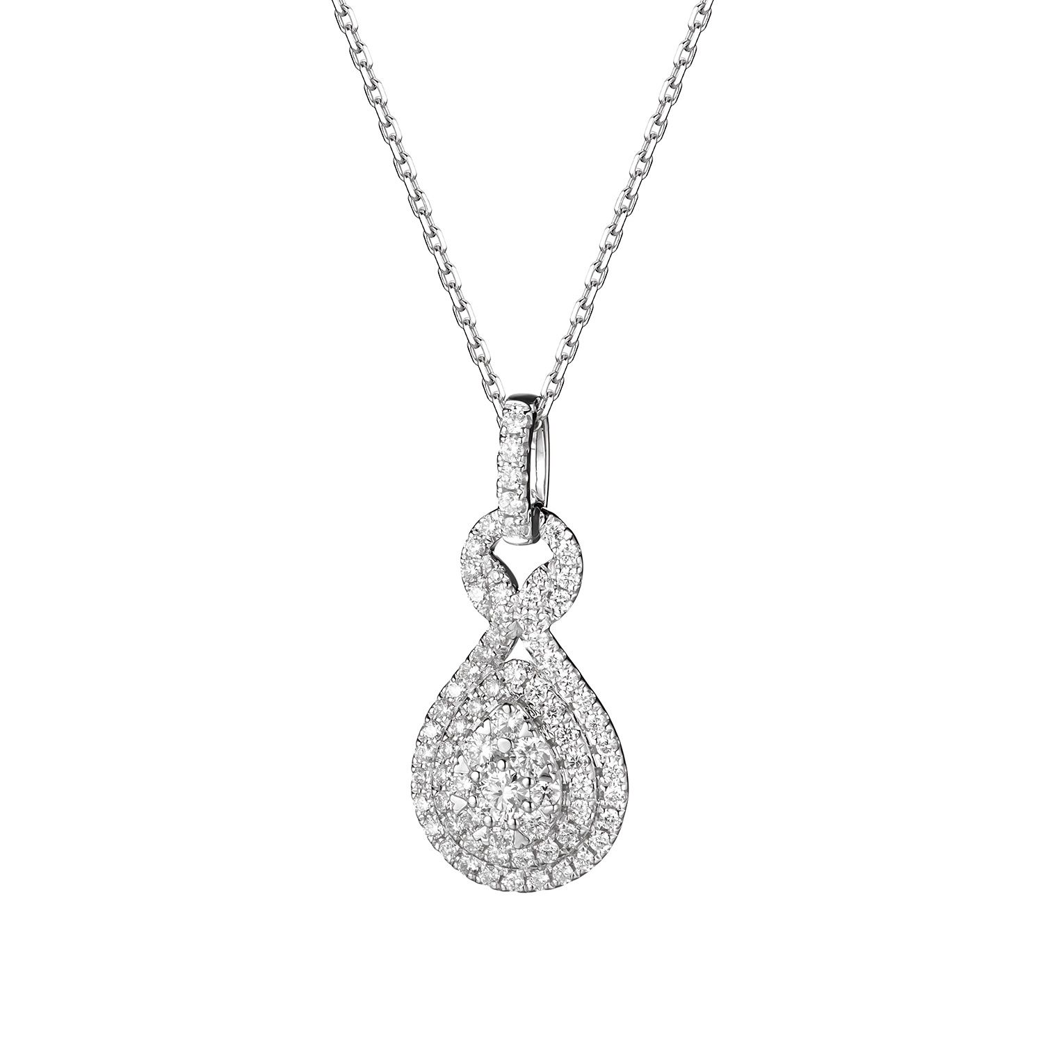 MZ7727 14K White Gold Natural Diamond  Pendant Natural Diamond