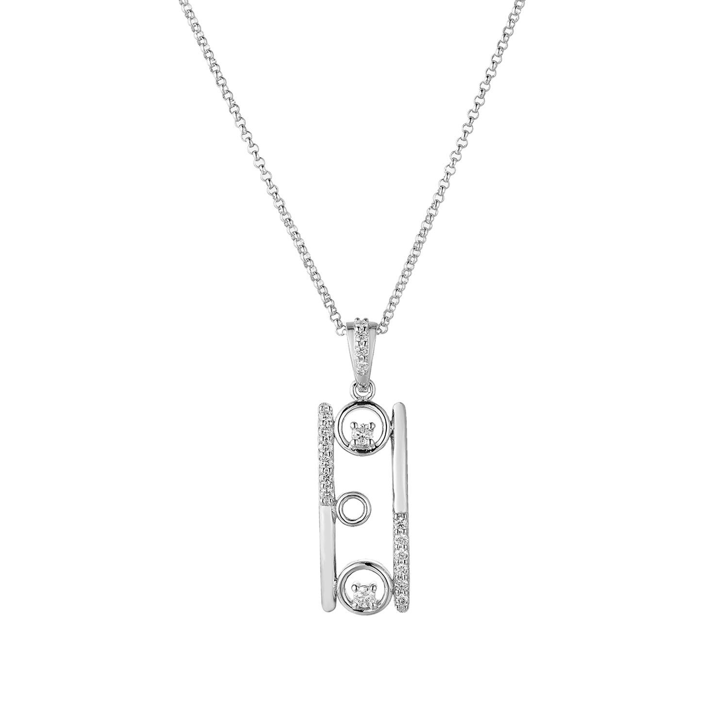 14K White/Yellow Gold  Natural Diamond  Pendant Necklace MZ10199, Colour: White