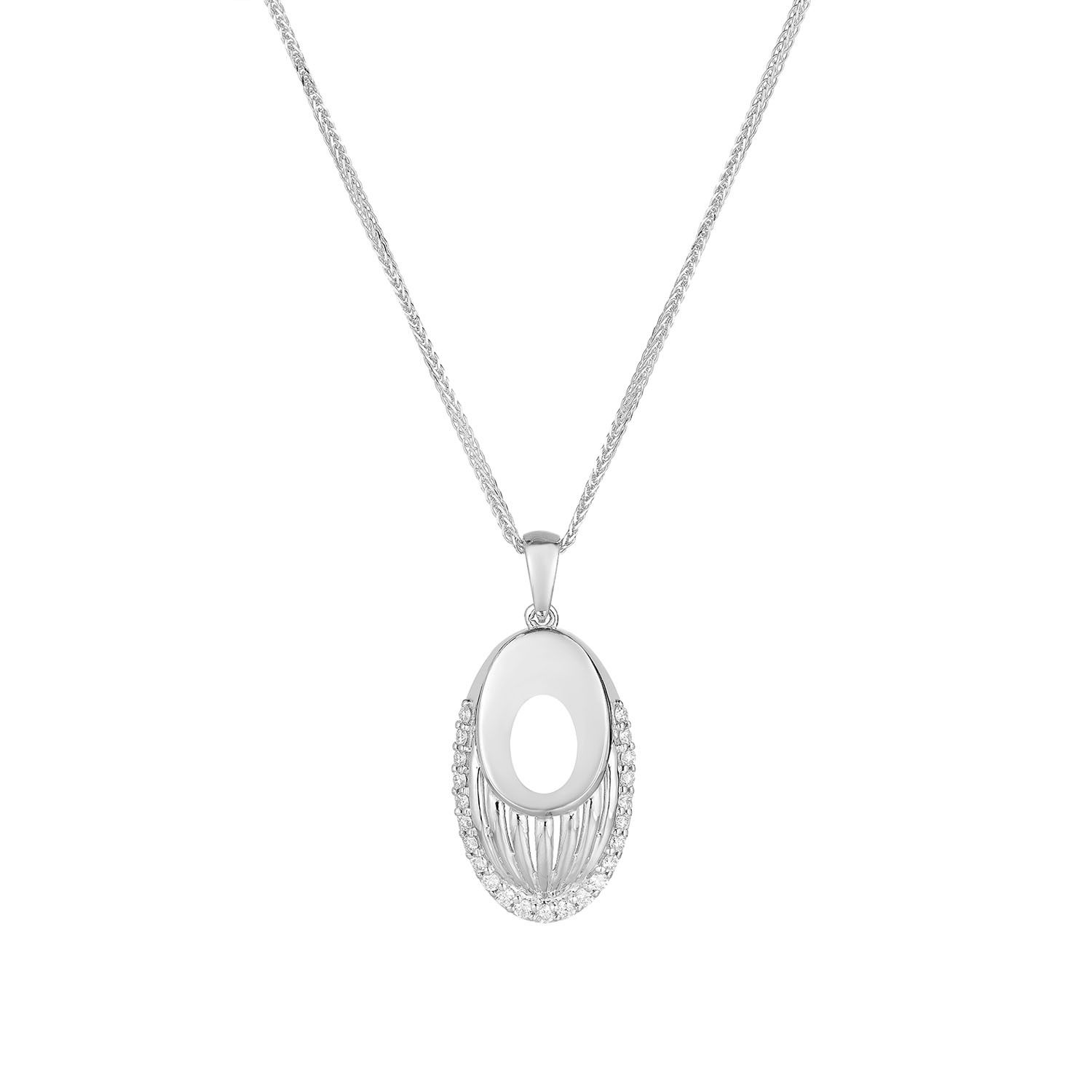 14K White/Yellow Gold Natural Diamond  Pendant Necklace MZ71950, Colour: White