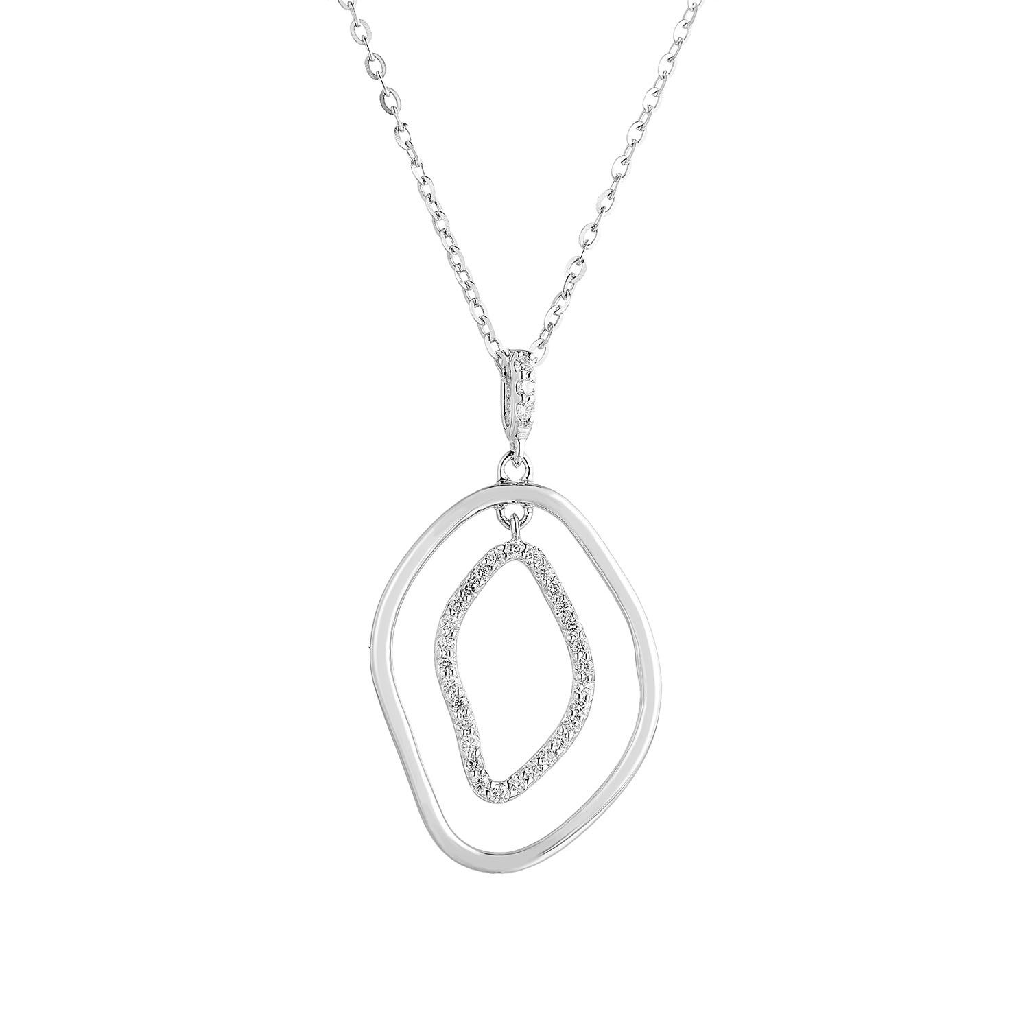 14K White/Yellow Gold Natural Diamond  Pendant MZ61486 Natural Diamond, Colour: White