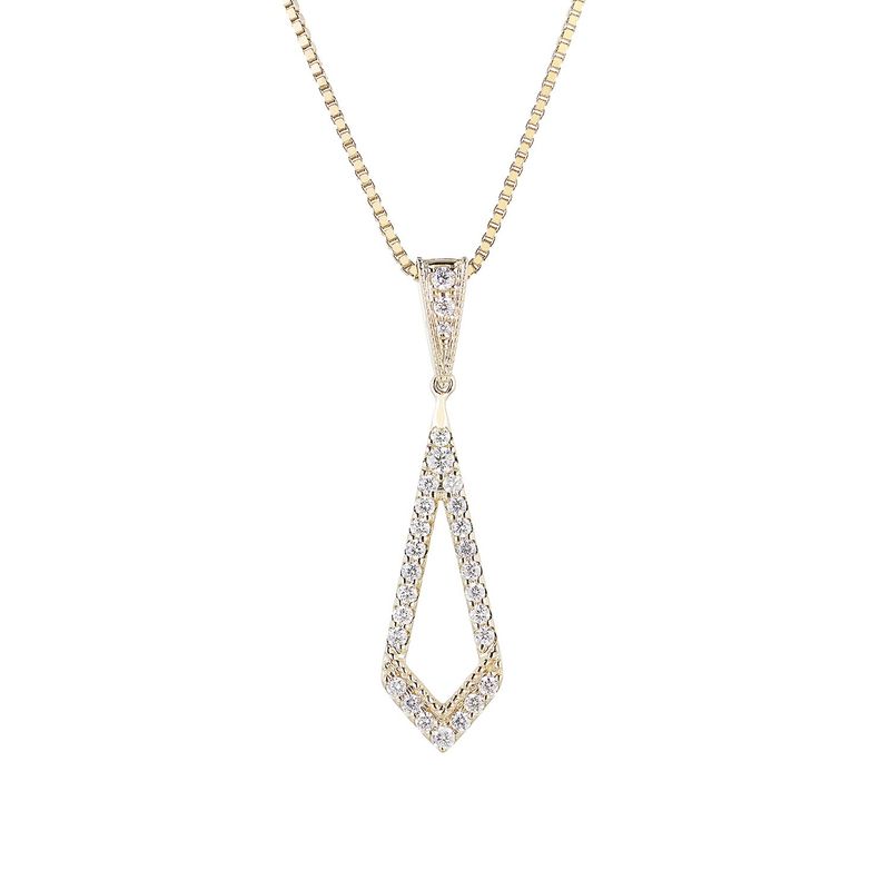 14K White/Yellow Gold Natural Diamond Pendant Necklace MZ71556