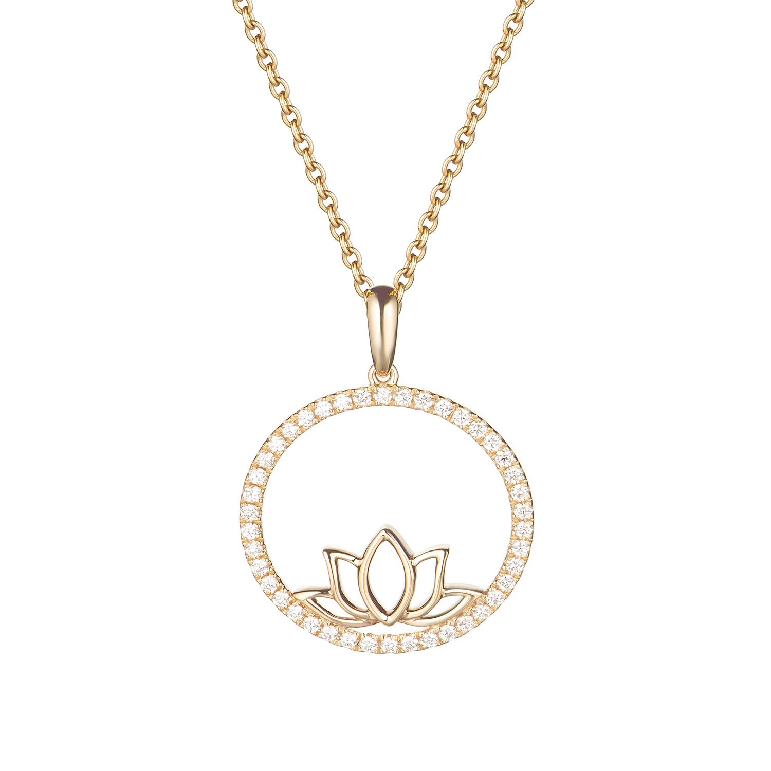 14K Yellow Gold Round Natural Diamond  Pendant MZ7776 Natural Diamond