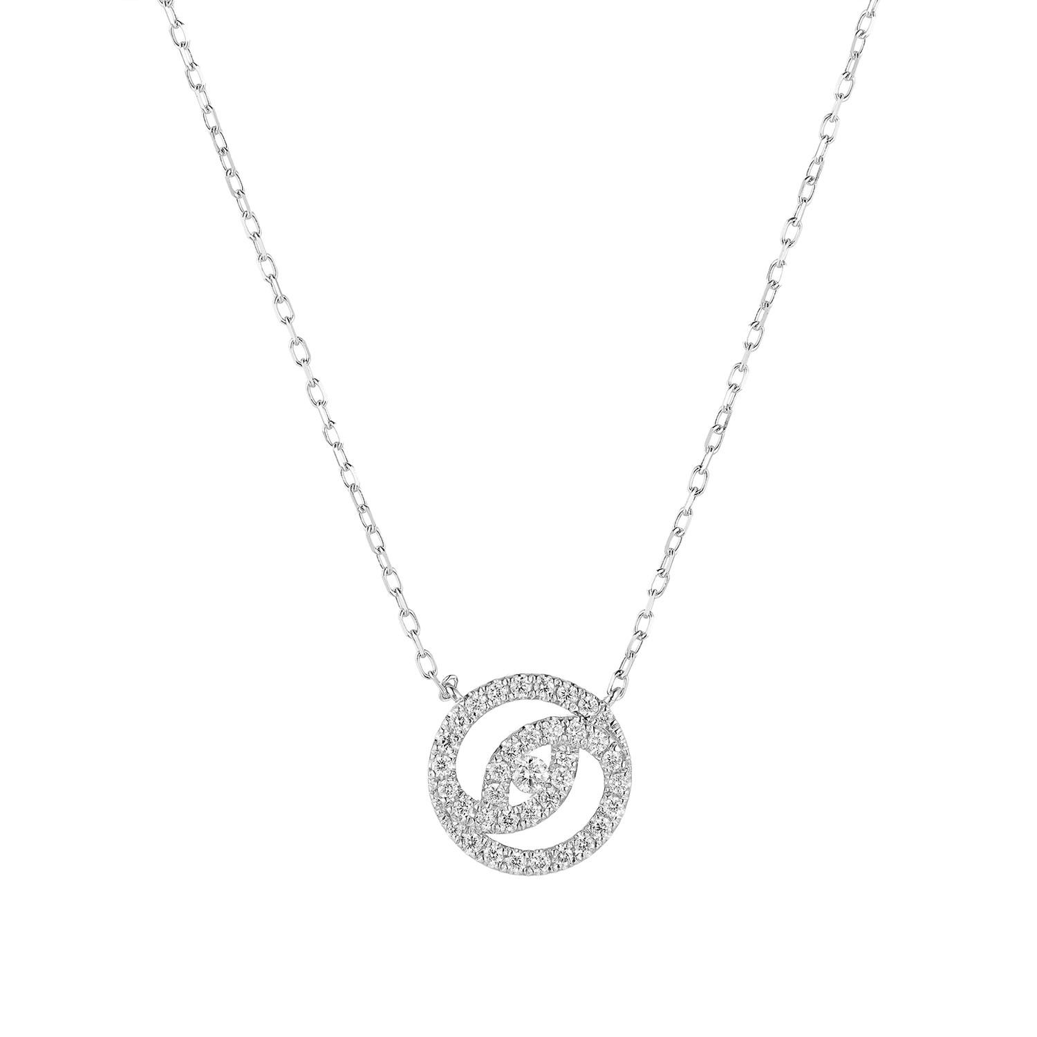 14K White/Yellow Gold Natural Diamond  Pendant Necklace MZ71720, Colour: White