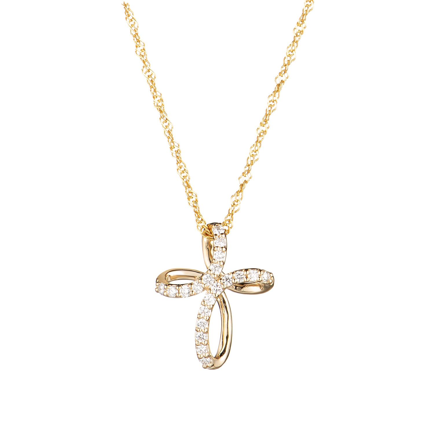 14K Yellow Gold Round Natural Diamond  Pendant MZ7627 Natural Diamond