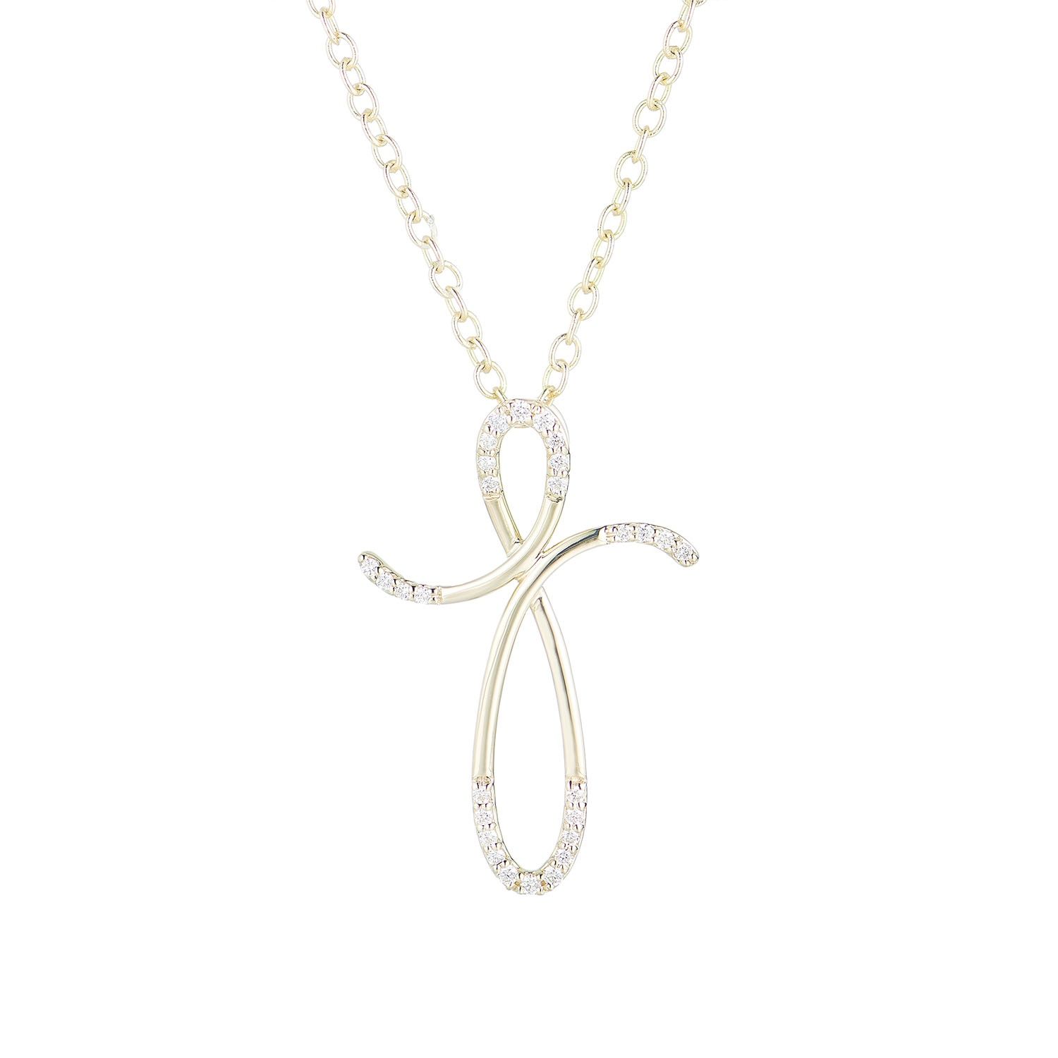 14K Yellow Gold Round Natural Diamond  Pendant  MZ9765