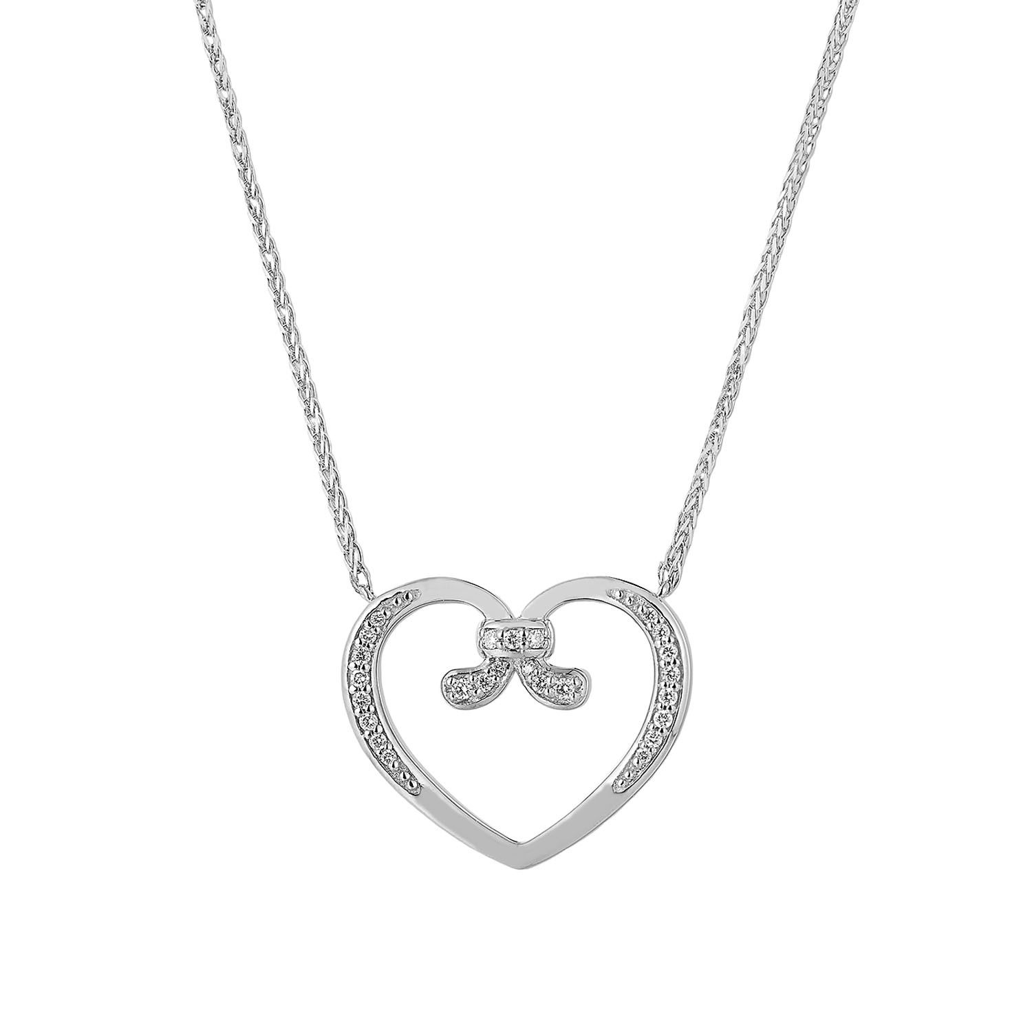 14K White/Rose Gold Natural Diamond  Pendant MZ61256 Natural Diamond, Colour: White