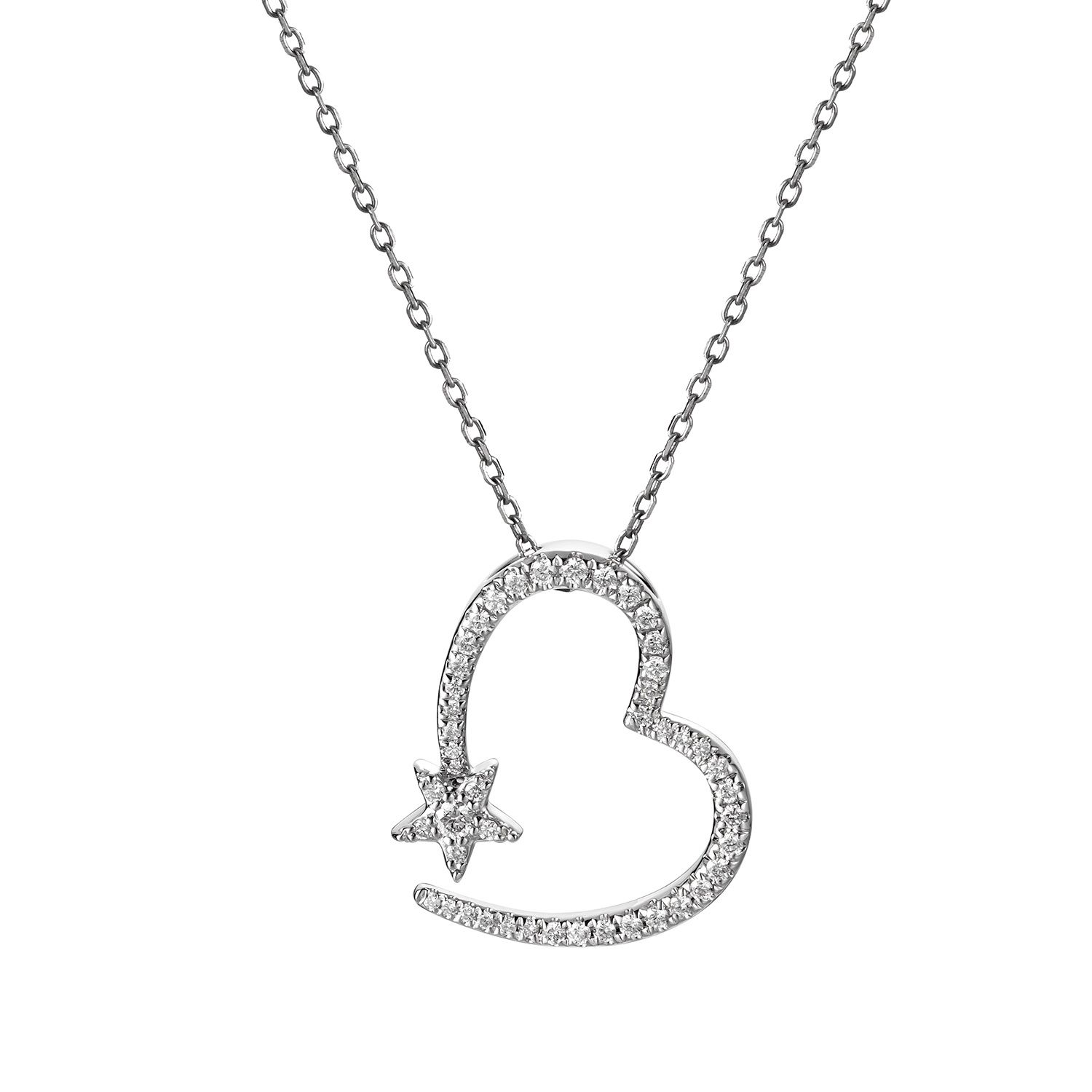 14K White Gold Natural Diamond  Pendant MZ7765
