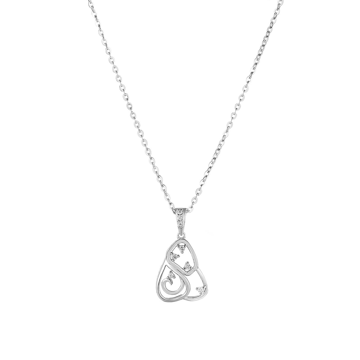 14K White/Yellow Gold Natural Diamond  Pendant Necklace MZ71932 Natural Diamond, Colour: White