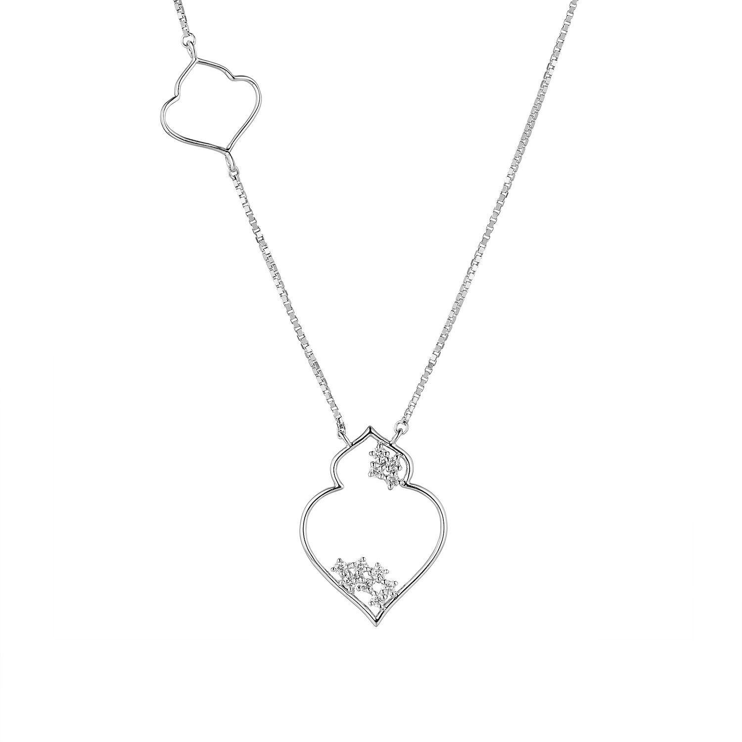 14K White/Yellow Gold Natural Diamond  Pendant Necklace MZ9938, Colour: White