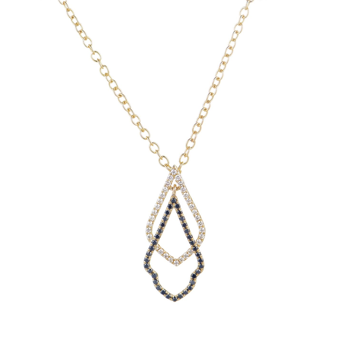 14K Yellow Gold Black Natural Diamond  Pendant MZ9193 Natural Diamond