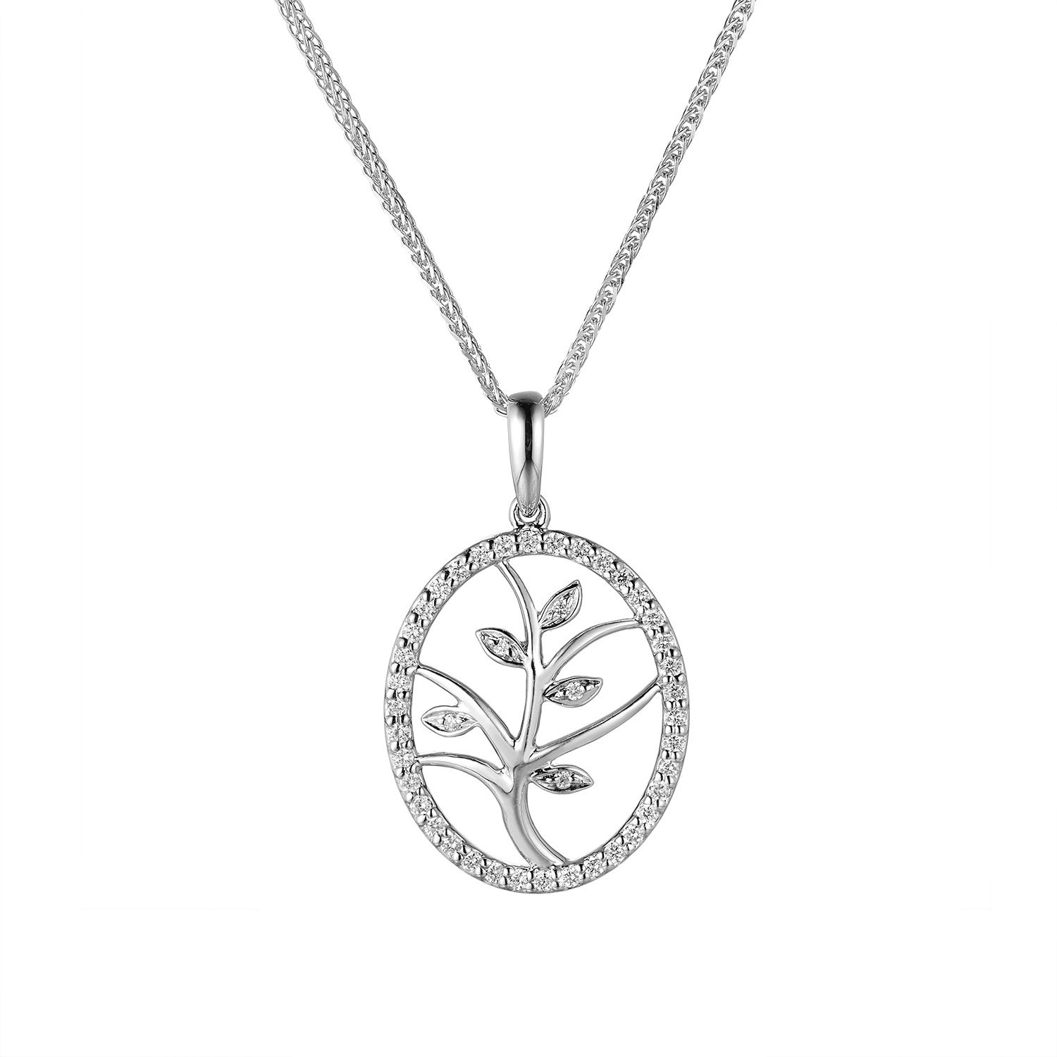 14K White/Yellow Gold Natural Diamond  Pendant Necklace MZ71811, Colour: White