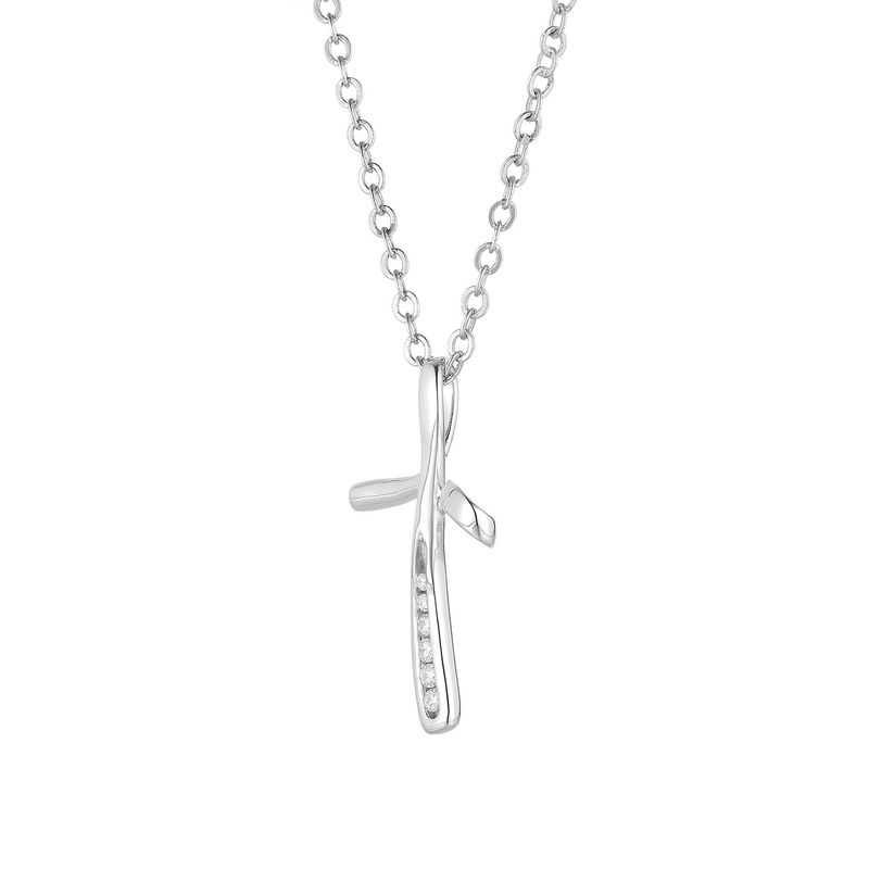 14K White Gold Round Natural Diamond  Pendant  MZ71484 Natural Diamond