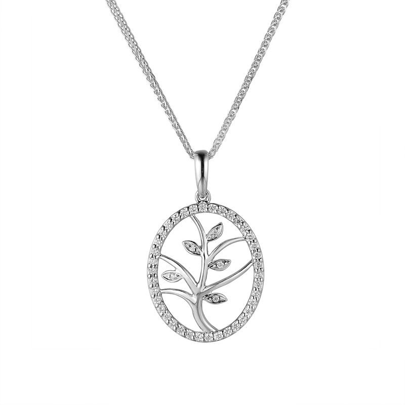 14K White/Yellow Gold Natural Diamond  Pendant Necklace MZ71811