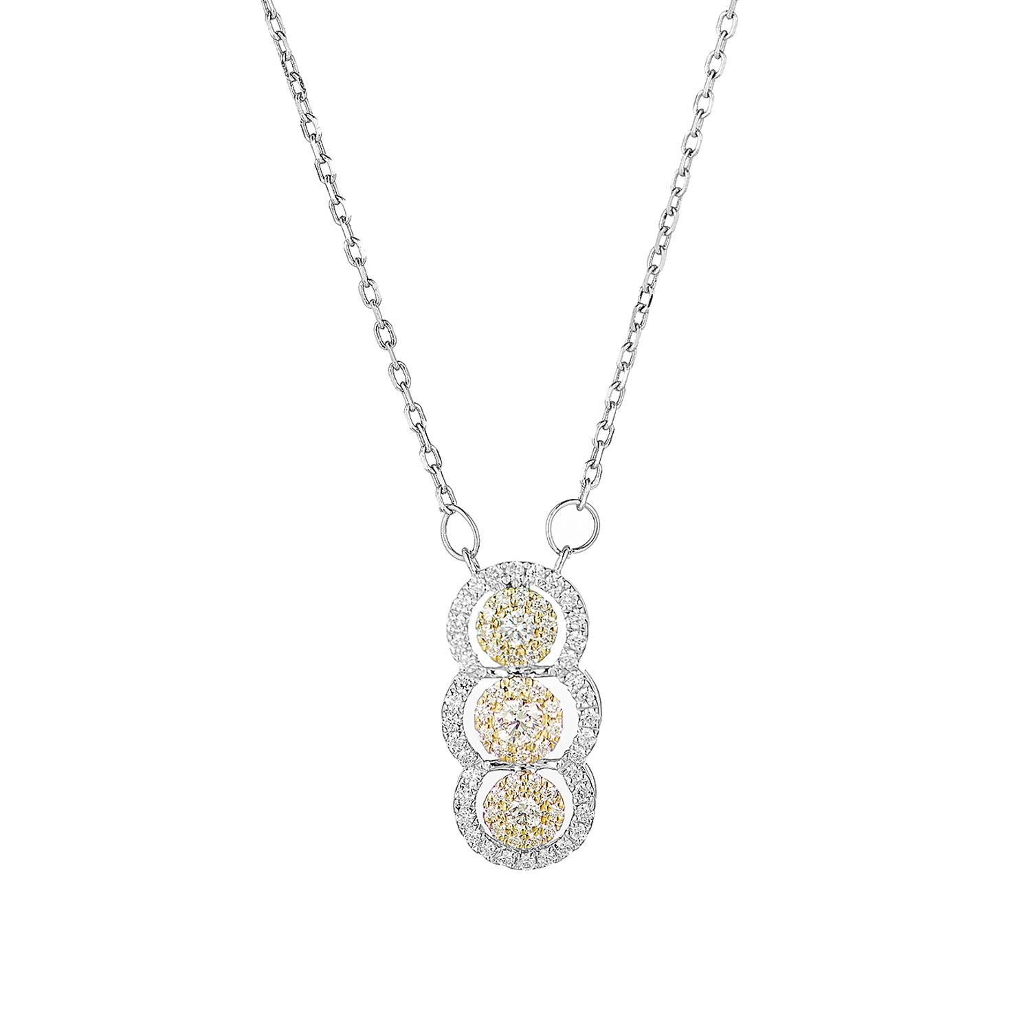 MZ9329 14K Yellow Gold 14K White Gold Natural Diamond  Pendant Natural Diamond